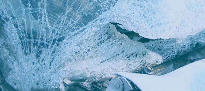 Broken windshield
