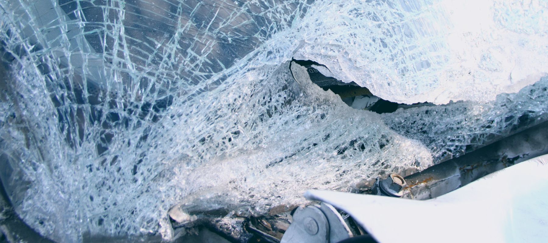 Broken windshield
