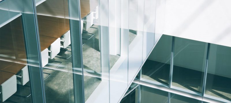 Glass building